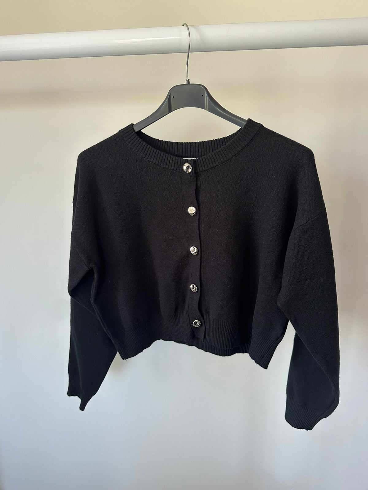 Black Cardigan Gold Buttons
